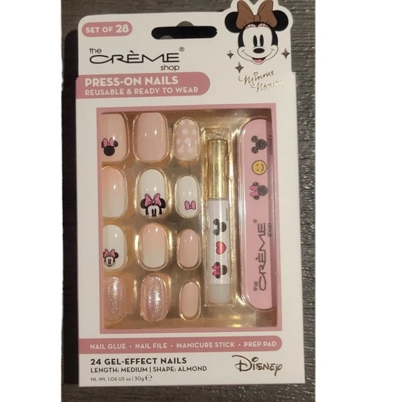 The Creme Shop x Minnie Mouse Press-On Gel effect reusable Nail set New - Picture 5 of 8